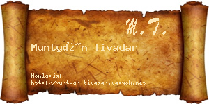 Muntyán Tivadar névjegykártya